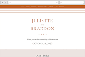 "Center Crest" - Wedding Website in Sweet Potato by Alethea and Ruth - Desktop Design
