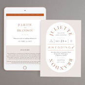 "Center Crest" - Wedding Website in Sweet Potato by Alethea and Ruth - Match Your Stationery