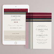 "Holiday Tartan" - Wedding Website in Cranberry by Erin Deegan - Match Your Stationery