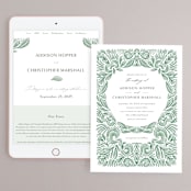 "Ornate" - Wedding Website in Sage by Jen Owens - Match Your Stationery