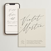 "Violet " - Wedding Website in Linen by Kelly Schmidt - Match Your Stationery
