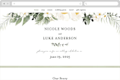 "Botanical Swag" - Wedding Website in Spring by Susan Moyal - Desktop Design