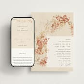 "Falling Foliage" - Wedding Website in Stone by Robert and Stella - Match Your Stationery