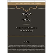 "Arabesque" - Wedding Website in Obsidian by Robert and Stella - Mobile Layout