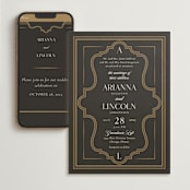 "Arabesque" - Wedding Website in Obsidian by Robert and Stella - Match Your Stationery