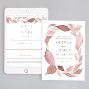 "Fallen" - Wedding Website in Rust by Creo Study - Match Your Stationery