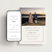 "Gilded Frame" - Wedding Website in Pearl by Nicole Walsh - Match Your Stationery