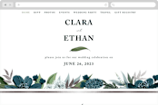 "Soft Greenery" - Wedding Website in Twilight by Susan Moyal - Desktop Design