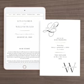 "Initially Yours" - Wedding Website in Salt by Hooray Creative - Match Your Stationery