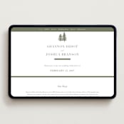 "Evergreens" - Wedding Website in Moss by Itsy Belle Studio - Desktop Design