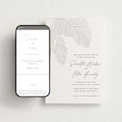 "Palm Arbor" - Wedding Website in Graphite by Owl and Toad - Match Your Stationery
