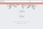 "Palm" - Wedding Website in Salmon by Lauren Chism - Desktop Design