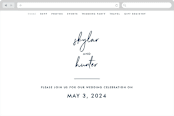 "Funky Names" - Wedding Website in Navy by Phrosné Barwood - Desktop Design