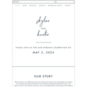 "Funky Names" - Wedding Website in Navy by Phrosné Barwood - Mobile Layout