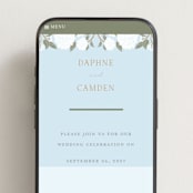 "Hydrangea Garden" - Wedding Website in Sky by Susan Zinader - Mobile Layout