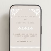 "Lace Trim" - Wedding Website in Cream by Kristen Smith - Mobile Layout