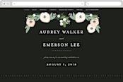 "Blooming Bouquet" - Wedding Website in Charcoal by Alethea and Ruth - Desktop Design