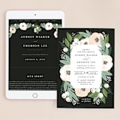 "Blooming Bouquet" - Wedding Website in Charcoal by Alethea and Ruth - Match Your Stationery