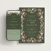 "fleur sauvage" - Wedding Website in Vert by Erin Deegan - Match Your Stationery