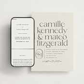 "Modern Monogram" - Wedding Website in Latte by Jackie Crawford - Match Your Stationery