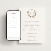 "Foliage Crest" - Wedding Website in Mulberry by Everett Paper Goods - Match Your Stationery