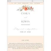 "New Blossoms" - Wedding Website in Peach by Olivia Raufman - Mobile Layout