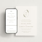 "Soft Sprigs" - Wedding Website in Champagne by Jennifer Postorino - Match Your Stationery