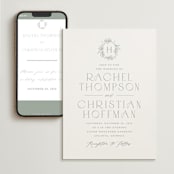 "Simple Crest" - Wedding Website in Sage by Kristen Smith - Match Your Stationery