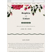 "Rose Garden" - Wedding Website in Magenta by Leah Bisch - Mobile Layout