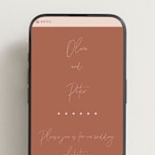 "Signed" - Wedding Website in Terracotta by JoAnn Jinks - Mobile Layout