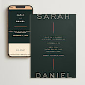 "Top to Bottom" - Wedding Website in Evergreen by Kindred Fields - Match Your Stationery