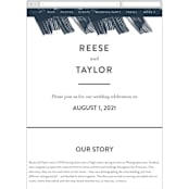 "Modern Brush" - Wedding Website in Steel Blue by Lisa Guerrero - Guest Management