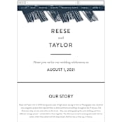 "Modern Brush" - Wedding Website in Steel Blue by Lisa Guerrero - Mobile Layout
