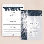 "Modern Brush" - Wedding Website in Steel Blue by Lisa Guerrero - Match Your Stationery