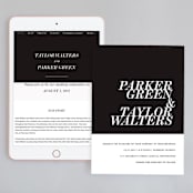 "Slanted" - Wedding Website in Noir by Drango Design - Match Your Stationery