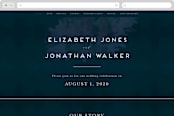 "Dash" - Wedding Website in Midnight by Grace Kreinbrink - Desktop Design