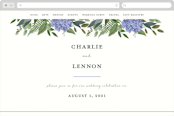 "Hydrangea Frame" - Wedding Website in Periwinkle by Susan Moyal - Desktop Design