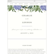 "Hydrangea Frame" - Wedding Website in Periwinkle by Susan Moyal - Mobile Layout