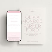 "Monroe" - Wedding Website in Classic Pink by Kristie Kern - Match Your Stationery