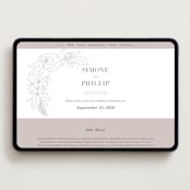 "Sketched Blooms" - Wedding Website in Coffee by Kristen Smith - Desktop Design