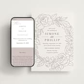 "Sketched Blooms" - Wedding Website in Coffee by Kristen Smith - Match Your Stationery