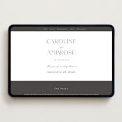 "Ambrose" - Wedding Website in Soft Black by Olivia Raufman - Desktop Design