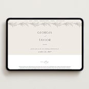 "Etched Frame" - Wedding Website in Eggshell by Robert and Stella - Desktop Design