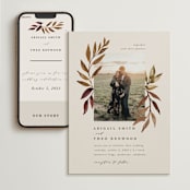 "botanical portrait" - Wedding Website in LeatherLeather by Kate Ahn - Match Your Stationery