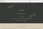 "Modern Leaves" - Wedding Website in Smoked by Shannon Chen of Four Wet Feet Studio - Desktop Design