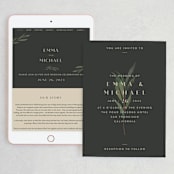 "Modern Leaves" - Wedding Website in Smoked by Shannon Chen of Four Wet Feet Studio - Match Your Stationery