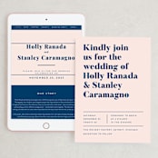 "Vogue" - Wedding Website in Navy by Genna Blackburn - Match Your Stationery