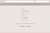 "stylist script" - Wedding Website in Ivory by Cass Loh - Desktop Design