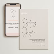 "stylist script" - Wedding Website in Ivory by Cass Loh - Match Your Stationery