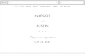 "Margot" - Wedding Website in Midnight by Lauren Chism - Desktop Design
